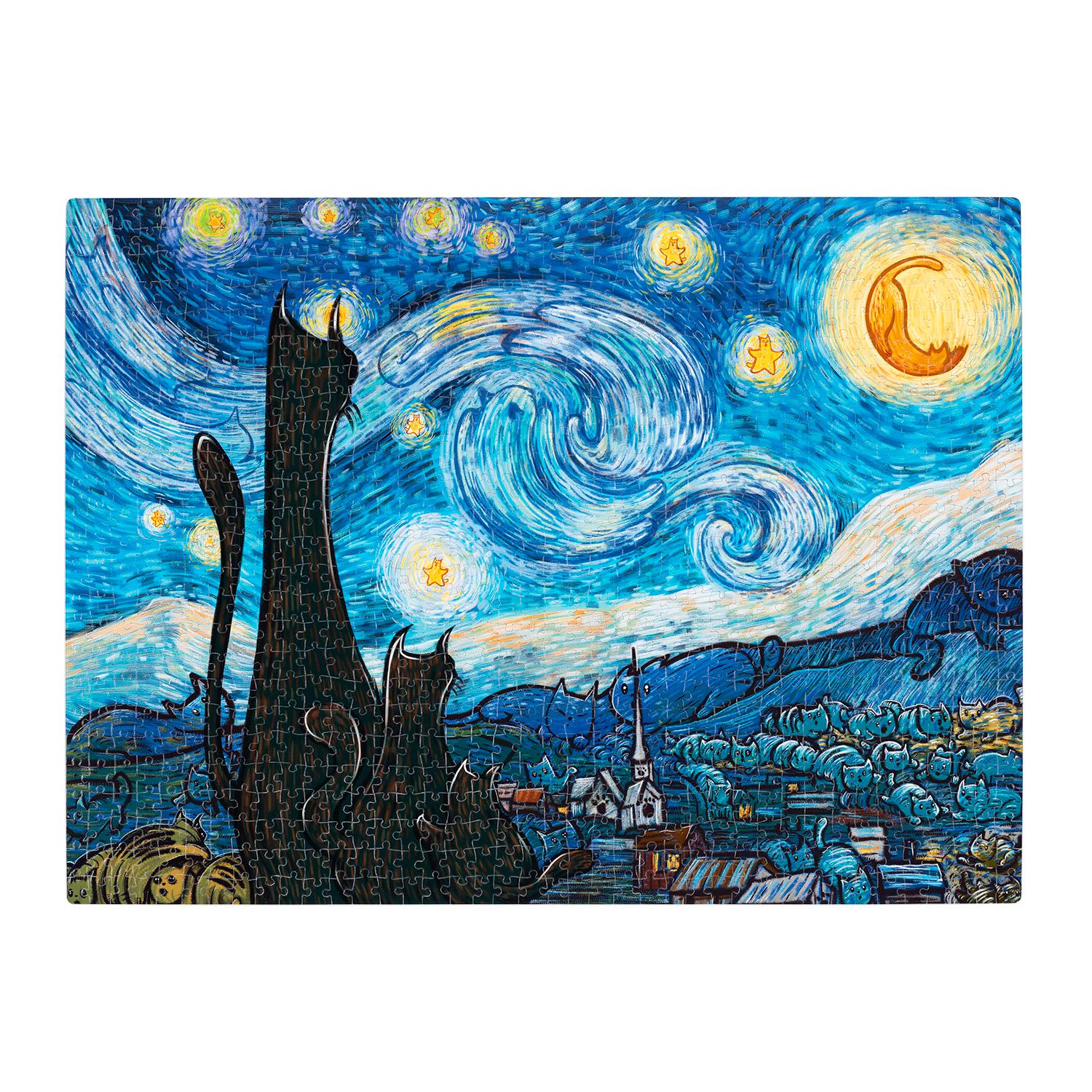 thumbnail interactive-video image 1 of Exploding Kittens 1000 Piece Jigsaw Puzzle - Cats Playing Chess, Jigsaw... 1 of 10
